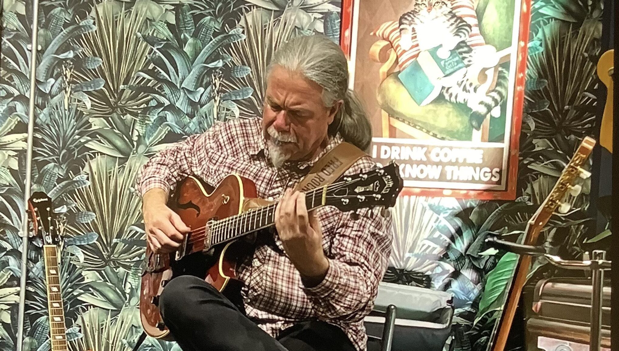 Fred Thelonius Baker playing at High Peak Bookstore and Cafe for 'Jazz at the Junction' (Now Buxton Jazz)