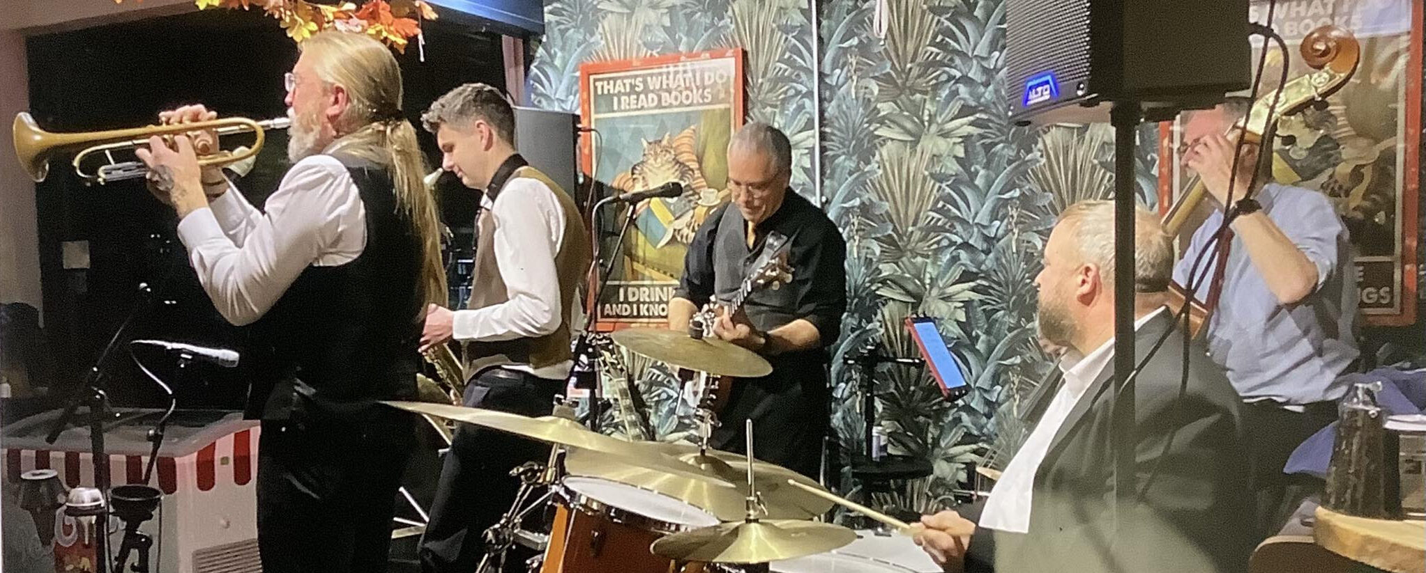 Last Minute Five playing at High Peak Bookstore and Cafe for 'Jazz at the Junction' (Now Buxton Jazz)
